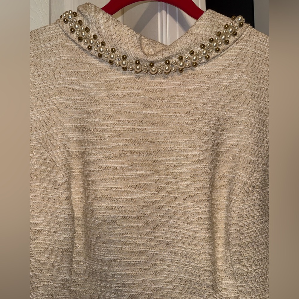 Lilly Pulitzer Portia Tweed Beige Gold Dress - Picture 3 of 6